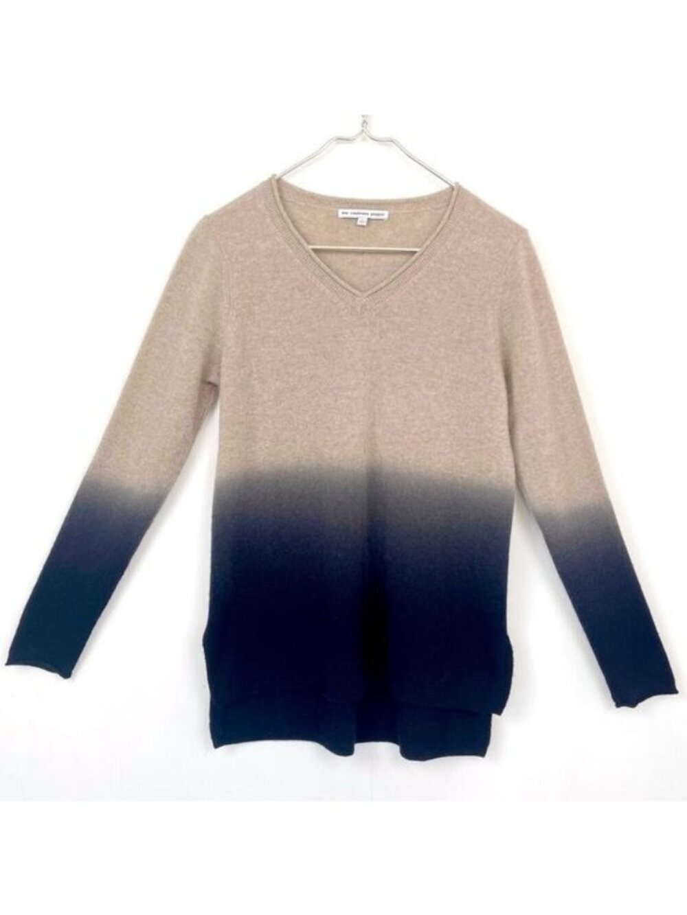 The Cashmere Project 100% Cashmere tan and Black Ombre Sweater Small